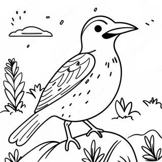 Western Meadowlark Singing Coloring Page 64683-51842