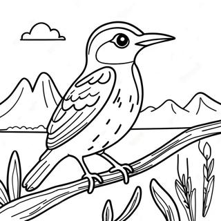 Western Meadowlark Singing Coloring Page 64683-51844