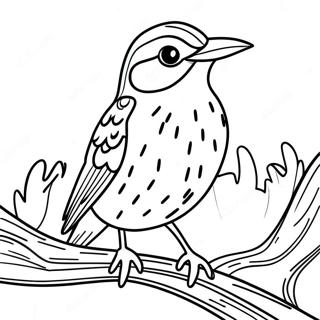 Colorful Western Meadowlark Perched On A Branch Coloring Page 64684-51845