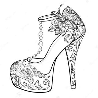 Sparkly High Heels Coloring Page 64694-51855