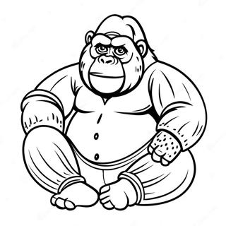 Sleepy Gorilla In Pajamas Coloring Page 64714-51866