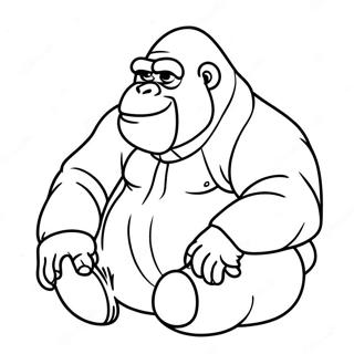 Sleepy Gorilla In Pajamas Coloring Page 64714-51868