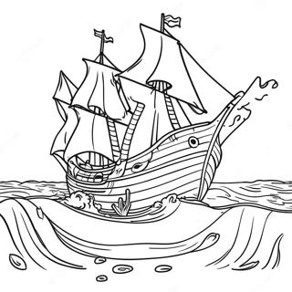 Mysterious Shipwreck Coloring Page 64724-51879