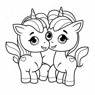 Cute Unicorn Sisters Coloring Page 64754-51909