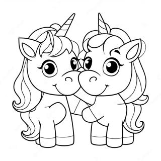 Cute Unicorn Sisters Coloring Page 64754-51910