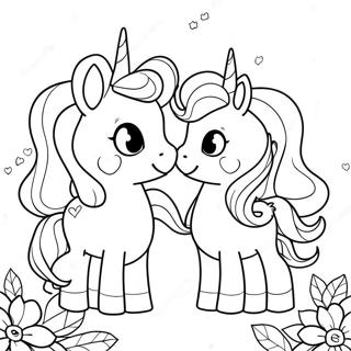 Cute Unicorn Sisters Coloring Page 64754-51911