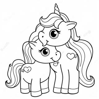 Cute Unicorn Sisters Coloring Page 64754-51912