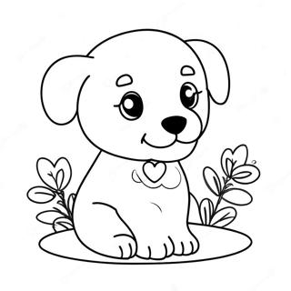 Valentines Puppy Coloring Page 64763-51902