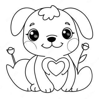 Valentines Puppy Coloring Page 64763-51903