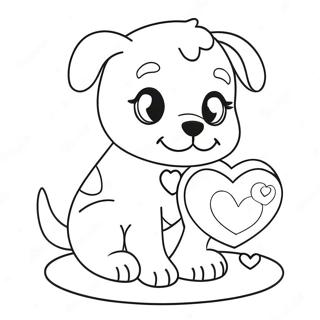 Valentines Puppy Coloring Page 64763-51904