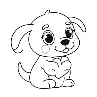 Cute Valentines Puppy With Heart Coloring Page 64764-51905