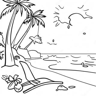 Tropical Christmas Beach Scene Coloring Page 64773-51927