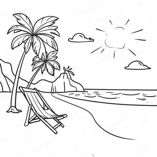 Tropical Christmas Beach Scene Coloring Page 64773-51928