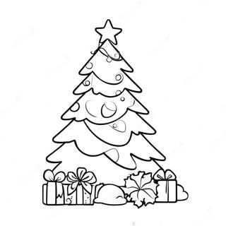 Colorful Tropical Christmas Tree Coloring Page 64774-51916