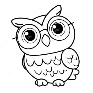 Cute Owl With Glasses Coloring Page 64784-51921