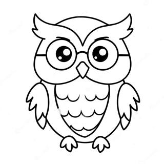 Cute Owl With Glasses Coloring Page 64784-51922