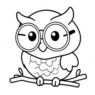 Cute Owl With Glasses Coloring Page 64784-51923