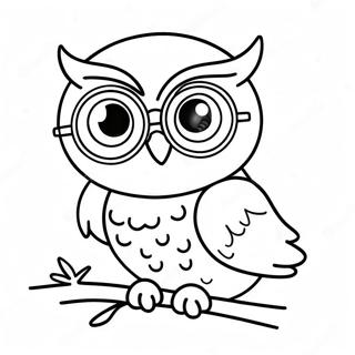 Cute Owl With Glasses Coloring Page 64784-51924