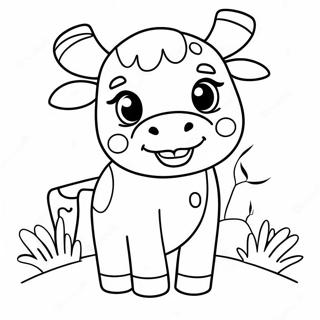 Cute Kawaii Cow Coloring Page 64803-51938