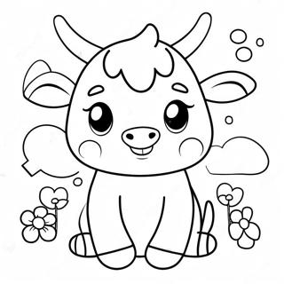 Cute Kawaii Cow Coloring Page 64803-51939