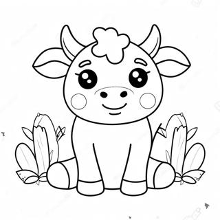 Cute Kawaii Cow Coloring Page 64803-51940