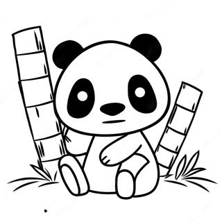 Cute Minecraft Panda Playing With Bamboo Coloring Page 64824-51960