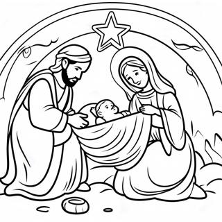 Nativity Scene With Baby Jesus Coloring Page 64833-51964