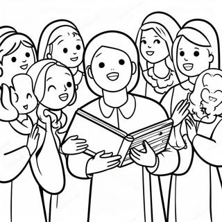 Angelic Choir Singing Coloring Page 64834-51965