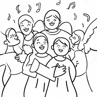 Angelic Choir Singing Coloring Page 64834-51968