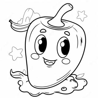 Cute Cartoon Chili Coloring Page 64844-51974