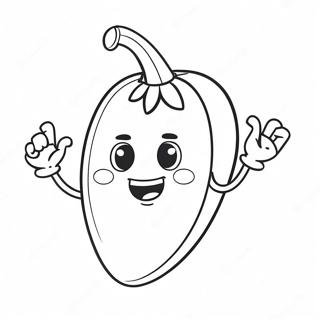 Cute Cartoon Chili Coloring Page 64844-51975