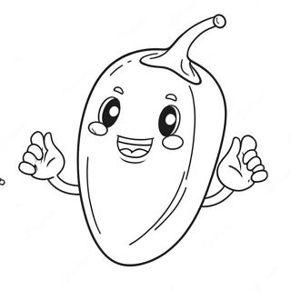 Cute Cartoon Chili Coloring Page 64844-51976