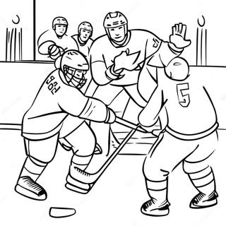 Exciting Hockey Game Scene Coloring Page 64864-51989