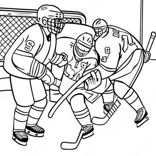 Exciting Hockey Game Scene Coloring Page 64864-51992