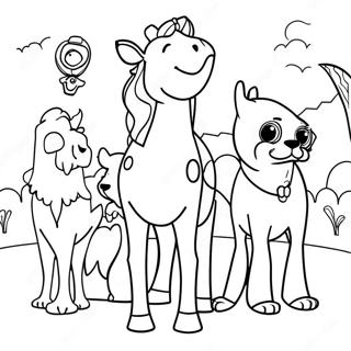 Tracker With Friends Coloring Page 64874-51998