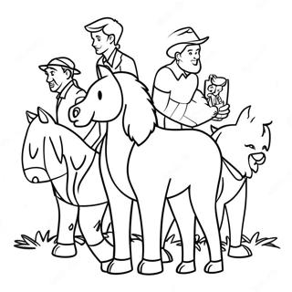 Tracker With Friends Coloring Page 64874-51999