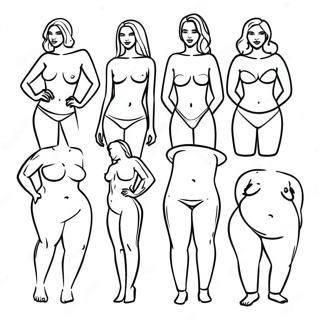 Diverse Body Shapes Coloring Page 64974-52079