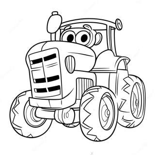 Tractor Ted Driving A Bright Red Tractor Coloring Page 65024-52117