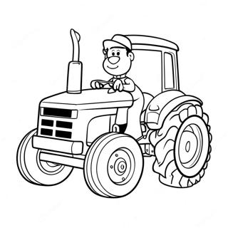 Tractor Ted Driving A Bright Red Tractor Coloring Page 65024-52118