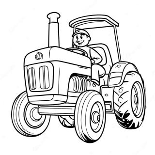 Tractor Ted Driving A Bright Red Tractor Coloring Page 65024-52119