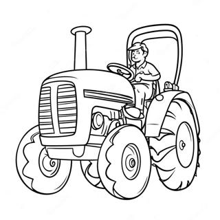 Tractor Ted Driving A Bright Red Tractor Coloring Page 65024-52120