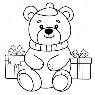 Christmas Bear Coloring Pages