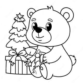 Christmas Bear Coloring Page 65033-52122