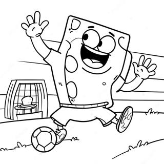 Spongebob Playing Soccer Coloring Page 65053-52139