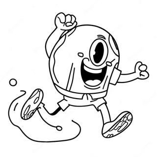 Spongebob Kicking A Colorful Soccer Ball Coloring Page 65054-52141