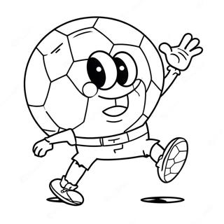 Spongebob Kicking A Colorful Soccer Ball Coloring Page 65054-52143