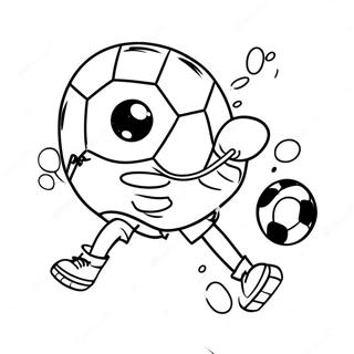 Spongebob Kicking A Colorful Soccer Ball Coloring Page 65054-52144