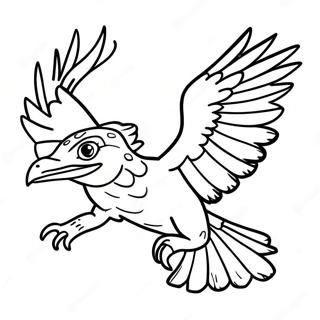 Colorful Raptors In Flight Coloring Page 65064-52153