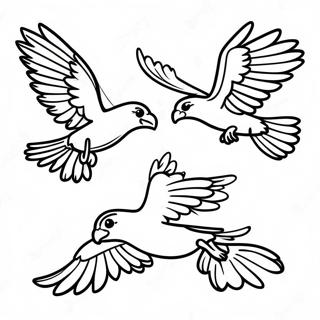 Colorful Raptors In Flight Coloring Page 65064-52156