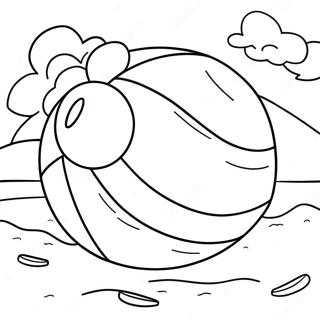 Beach Ball Fun In The Sun Coloring Page 6506-5976